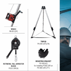 Kit de entrada em espaço confinado com tripé