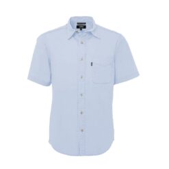 CAMISA DE MANGA CURTA DE POPELINA DE ALGODÃO ELÁSTICA