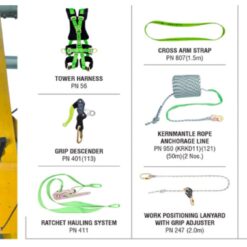 Kit de resgate com sistema de transporte por catraca