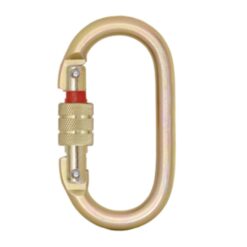 Mosquetão de travamento de parafuso de aço com indicador de bloqueio