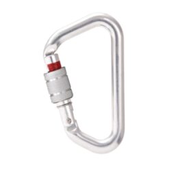 Mosquetão de travamento de parafuso de alumínio com indicador de bloqueio